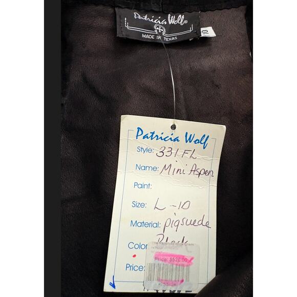 Patricia Wolf Black Fringe Suede Wrap Skirt - Size L (Pigskin) - Picture 2 of 6